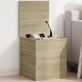 Caja de almacenaje madera ingeniería roble Sonoma 40x42x46 cm