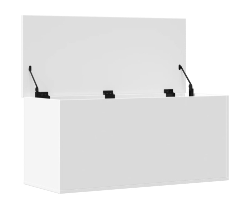 Caja de almacenaje madera de ingeniería blanca 100x42x46 cm