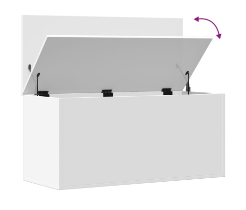 Caja de almacenaje madera de ingeniería blanca 100x42x46 cm