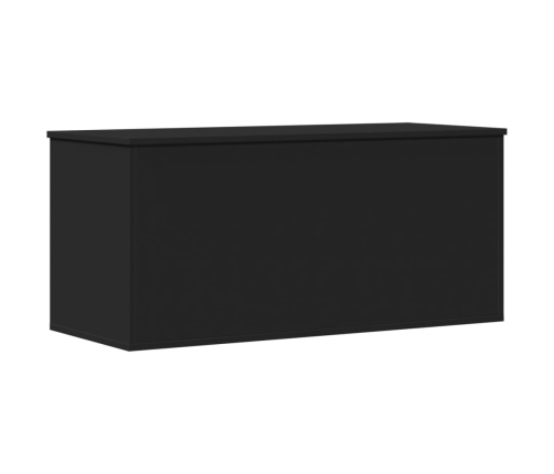 Caja de almacenaje madera de ingeniería negro 100x42x46 cm