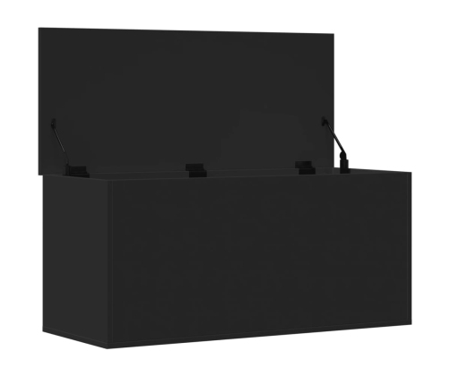 Caja de almacenaje madera de ingeniería negro 100x42x46 cm