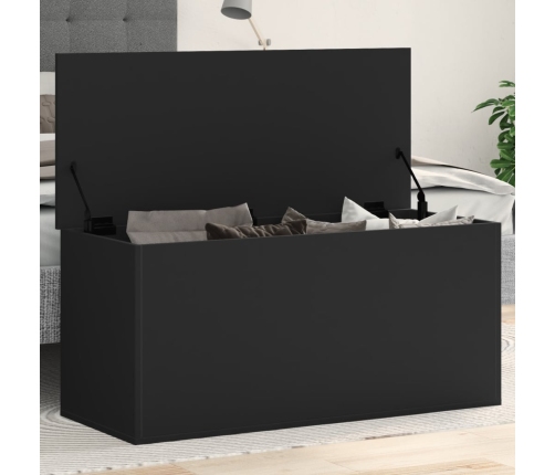 Caja de almacenaje madera de ingeniería negro 100x42x46 cm