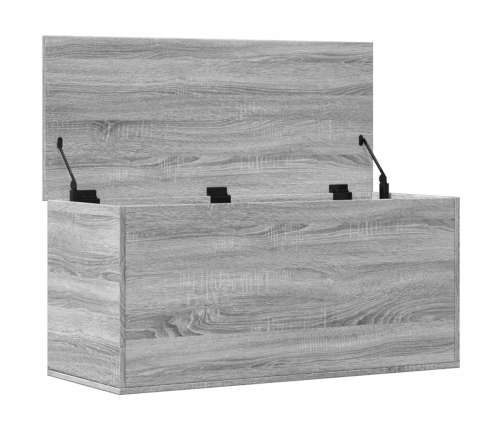 Caja de almacenaje madera ingeniería gris Sonoma 100x42x46 cm