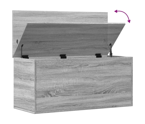 Caja de almacenaje madera ingeniería gris Sonoma 100x42x46 cm