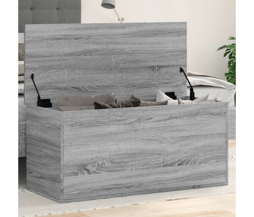 Caja de almacenaje madera ingeniería gris Sonoma 100x42x46 cm