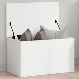 Caja de almacenaje madera de ingeniería blanco 60x35x35 cm