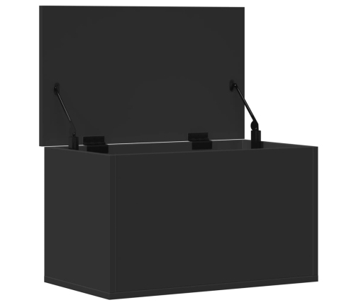 Caja de almacenaje madera de ingeniería negro 60x35x35 cm