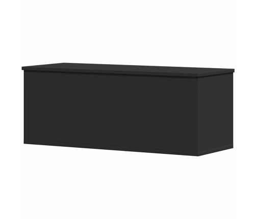 Caja de almacenaje madera de ingeniería negro 90x35x35 cm