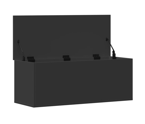 Caja de almacenaje madera de ingeniería negro 90x35x35 cm