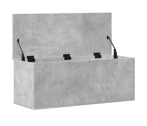 Caja de almacenaje madera ingeniería gris hormigón 90x35x35 cm