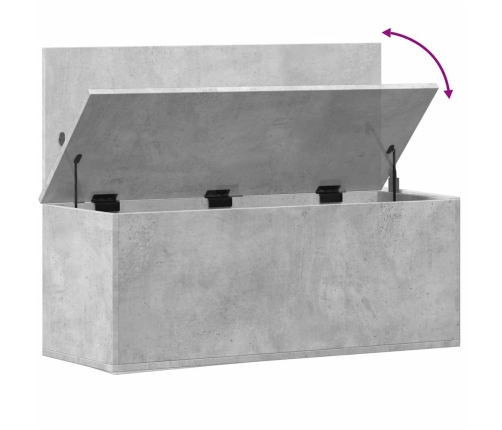 Caja de almacenaje madera ingeniería gris hormigón 90x35x35 cm