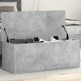 Caja de almacenaje madera ingeniería gris hormigón 90x35x35 cm