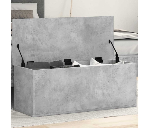 Caja de almacenaje madera ingeniería gris hormigón 90x35x35 cm