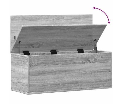 Caja de almacenaje madera de ingeniería gris Sonoma 90x35x35 cm