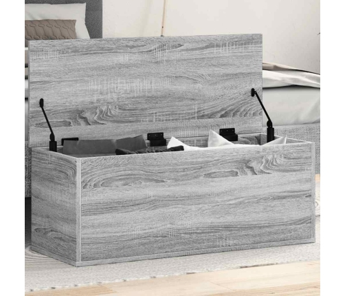 Caja de almacenaje madera de ingeniería gris Sonoma 90x35x35 cm