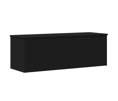 Caja de almacenaje madera de ingeniería negro 102x35x35 cm