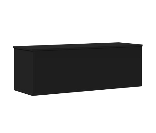 Caja de almacenaje madera de ingeniería negro 102x35x35 cm