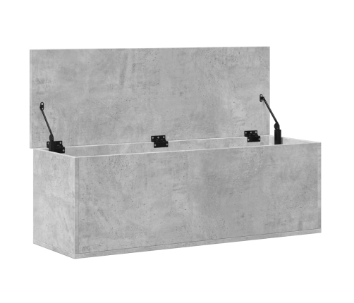 Caja de almacenaje madera ingeniería gris hormigón 102x35x35 cm