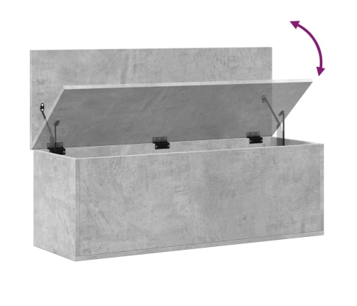 Caja de almacenaje madera ingeniería gris hormigón 102x35x35 cm