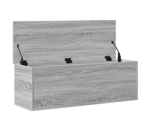 Caja de almacenaje madera ingeniería gris Sonoma 102x35x35 cm