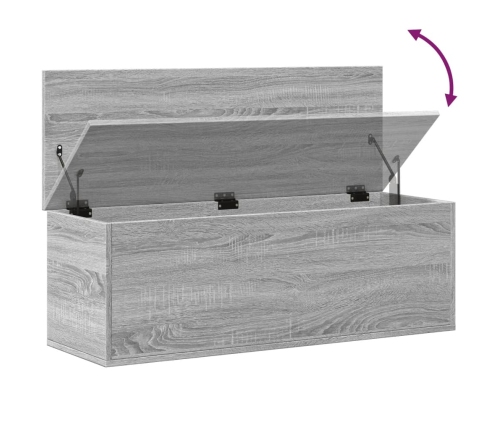 Caja de almacenaje madera ingeniería gris Sonoma 102x35x35 cm