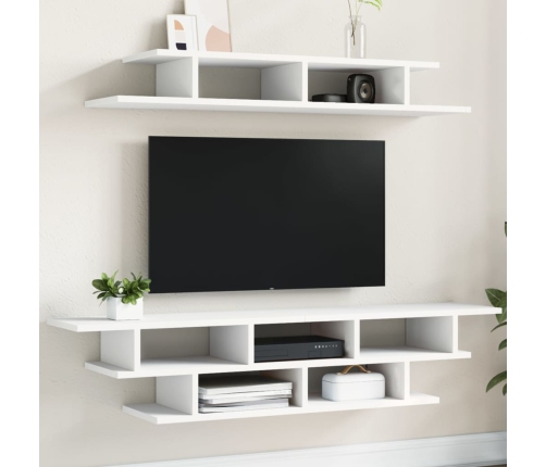 Muebles de TV de pared madera de ingeniería blanco