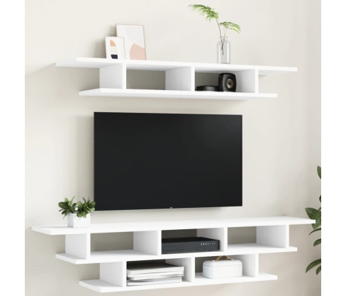 Muebles de TV de pared madera de ingeniería blanco