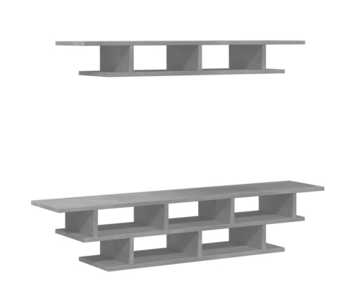 Muebles de TV de pared madera ingeniería gris hormigón