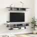 Muebles de TV de pared madera ingeniería gris hormigón