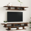 Muebles de TV de pared madera ingeniería roble ahumado