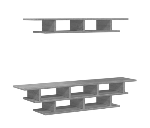 vidaXL Muebles de TV de pared madera de ingeniería gris Sonoma