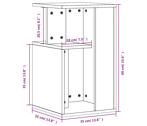 Mesa auxiliar madera de ingeniería blanco 35x35x60 cm