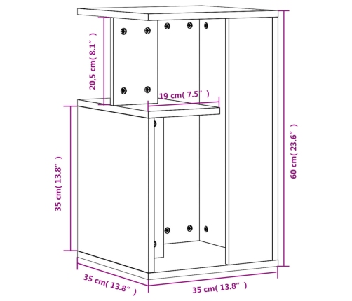 Mesa auxiliar madera de ingeniería roble Sonoma 35x35x60 cm