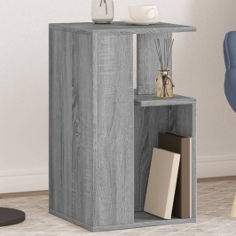 Mesa auxiliar madera de ingeniería gris Sonoma 35x35x60 cm