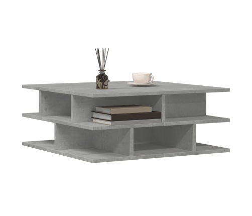 Mesa de centro madera de ingeniería gris hormigón 70x70x29 cm