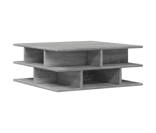 vidaXL Mesa de centro madera de ingeniería gris Sonoma 70x70x29 cm