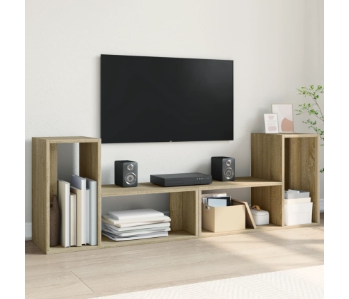 Muebles de TV 2 uds madera ingeniería roble Sonoma 75x30x50 cm