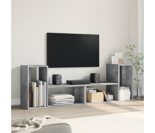 vidaXL Muebles de TV 2 uds madera ingeniería gris hormigón 75x30x50 cm