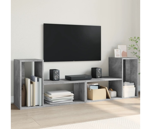 vidaXL Muebles de TV 2 uds madera ingeniería gris hormigón 75x30x50 cm