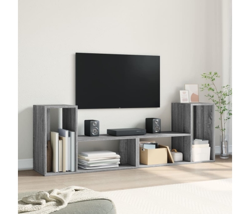 Muebles de TV 2 uds madera ingeniería gris Sonoma 75x30x50 cm