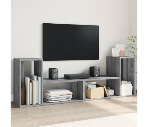 Muebles de TV 2 uds madera ingeniería gris Sonoma 75x30x50 cm