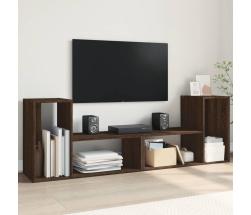 Muebles de TV 2 uds madera ingeniería roble marrón 75x30x50 cm