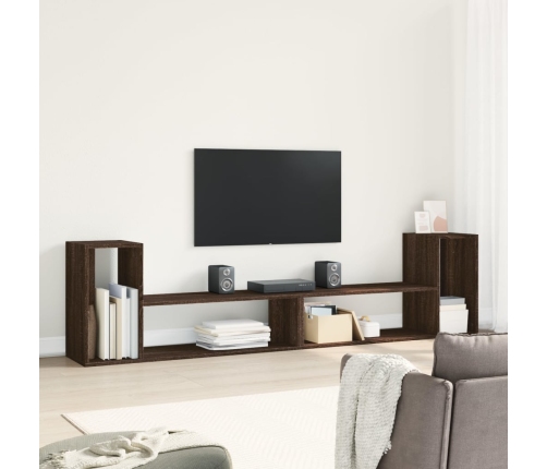 Muebles de TV 2 uds madera ingeniería roble marrón 100x30x50 cm