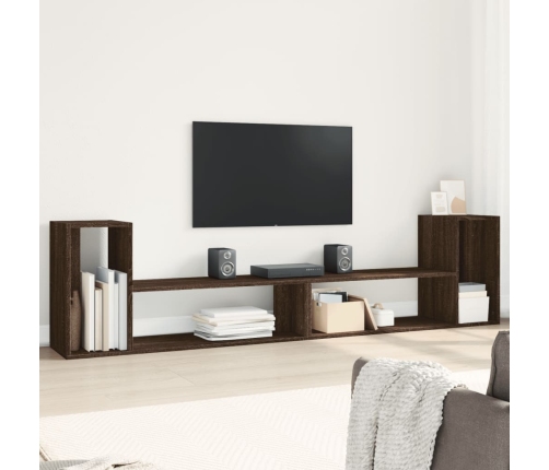 Muebles de TV 2 uds madera ingeniería roble marrón 100x30x50 cm