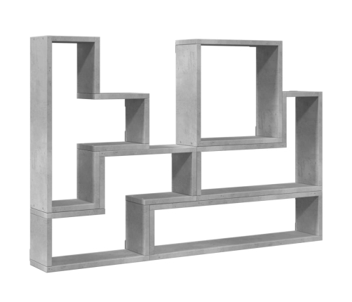 Estantería de pared madera ingeniería gris hormigón 96x12x64 cm