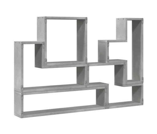 Estantería de pared madera ingeniería gris hormigón 96x12x64 cm