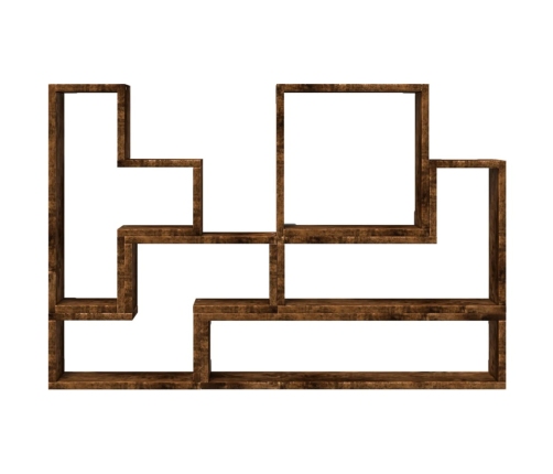 vidaXL Estantería de pared madera ingeniería roble ahumado 96x12x64 cm