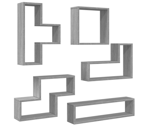 Estantería de pared madera ingeniería gris Sonoma 96x12x64 cm