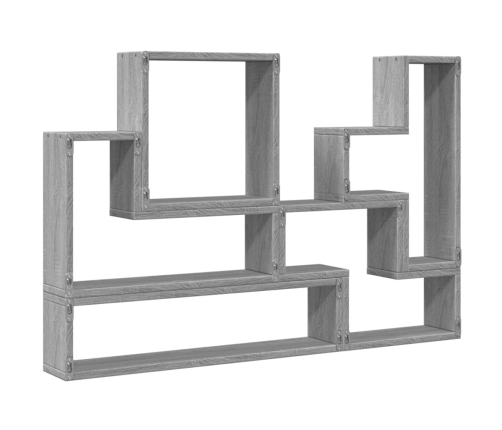 Estantería de pared madera ingeniería gris Sonoma 96x12x64 cm