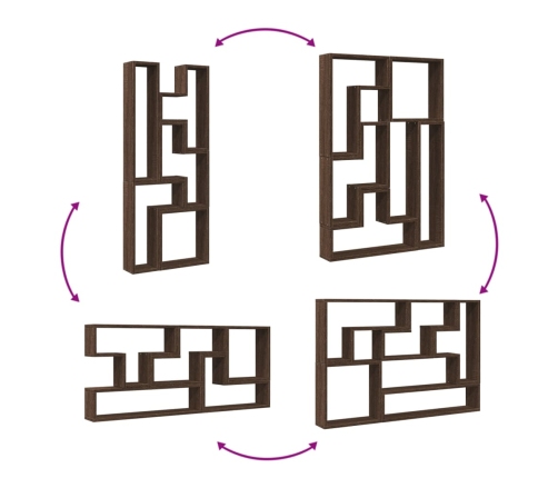 Estantería de pared madera ingeniería marrón roble 96x12x64 cm